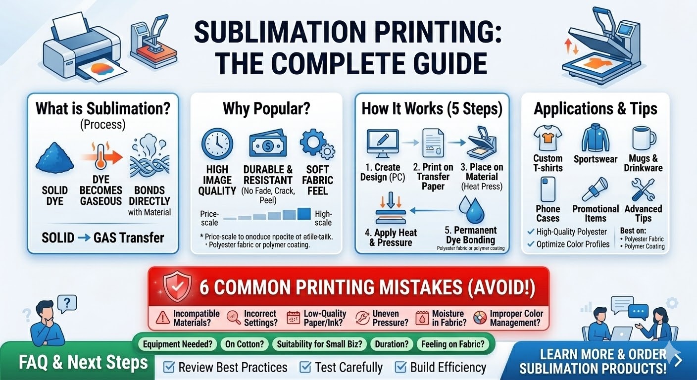 Sublimation printing is a specialized digital printing technique that uses heat and pressure to transfer dye directly into the fibers of a substrate. Unlike traditional methods, this process involves turning solid dye into a gaseous state, allowing it to bond permanently with polyester fabrics or polymer-coated surfaces. This results in incredibly vibrant prints that are embedded within the material, ensuring the design will not crack, peel, or fade over time. It is highly popular for creating custom apparel, sportswear, and promotional merchandise due to its superior durability and high-resolution output. For the best results, users should focus on high-quality polyester materials and precise temperature control during the heat-transfer stage to achieve a professional, long-lasting finish.